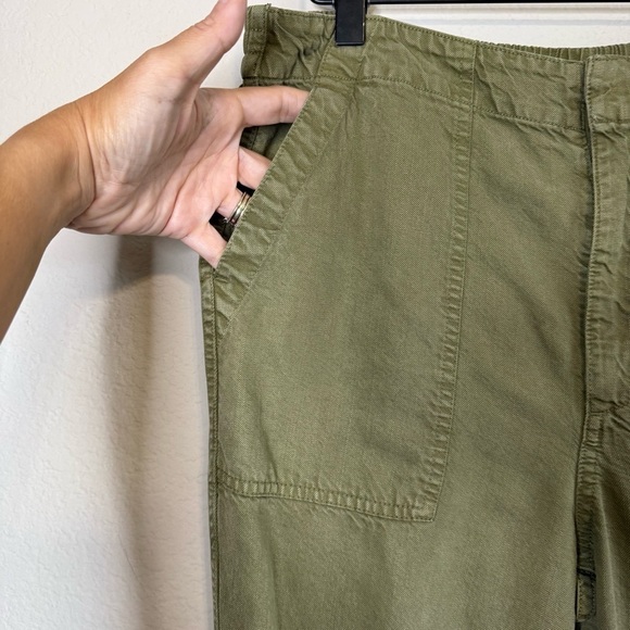 J Crew Zip Up Seaside Pants Olive Green Lightweight Casual Bottoms AJ454 Size 10 - Picture 6 of 13